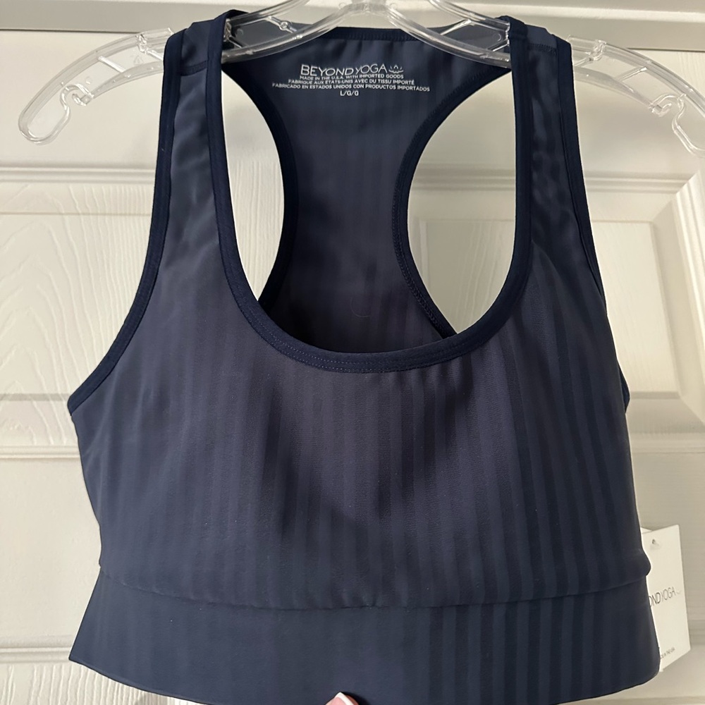 Beyond Yoga Women's Navy Blue Sports Bra